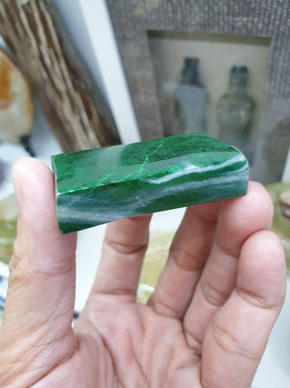 Mawsitsit Stone - Sliver Marbled Green - Paperweight Collectors Item