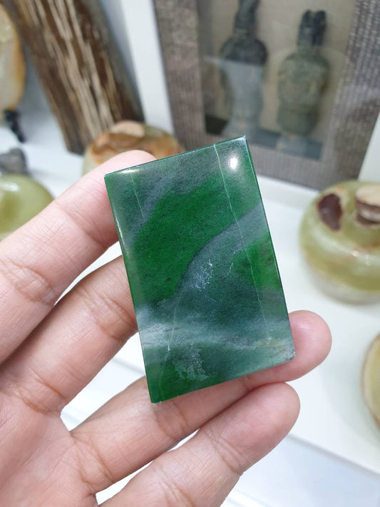Mawsitsit Stone - Sliver Marbled Green - Paperweight Collectors Item