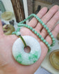 Ru Yi - Bi Disc on Jade Beaded Necklace (24") | Fei Type A Jadeite | His or Hers Statement Jewelry