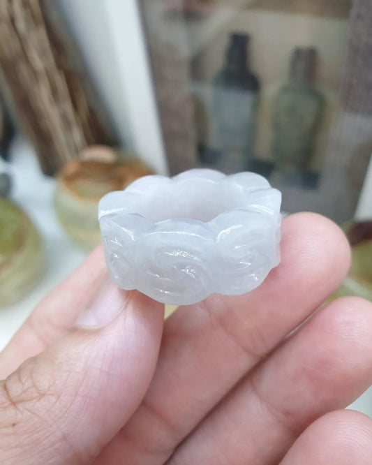 Vintage Jade Ru Yi Ring (Size 9.5 US) | Fei Cui Type A Jadeite | Rare - Collector's Piece Jade Accessory