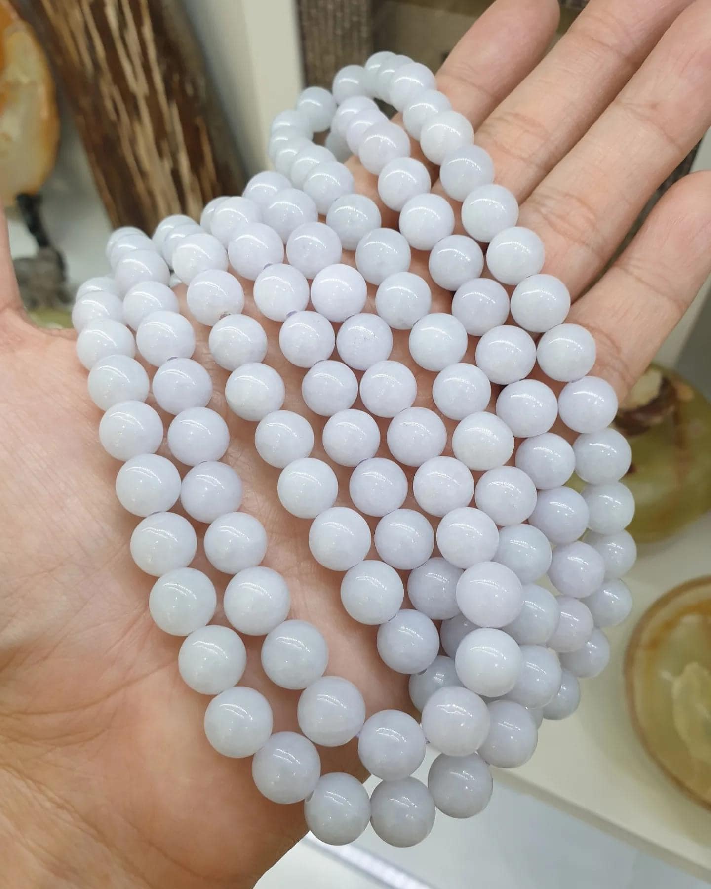 Lavender Jade Beaded Necklace (25") | Fei Cui Type A Jadeite