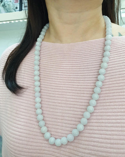 Lavender Jade Beaded Necklace (25") | Fei Cui Type A Jadeite