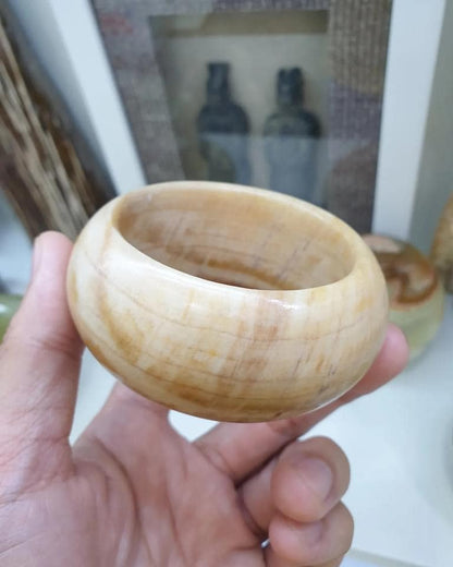 Petrified Wood Tortoise Bangle (Size 55.5) | Natural Stone Vintage Bracelet