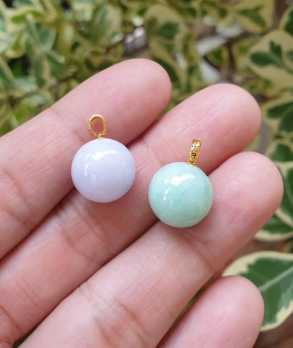 Jade Bead Pendant | 18K Gold & Fei Cui - Type A Jadeite | Cute Gift Idea for Her 🎀