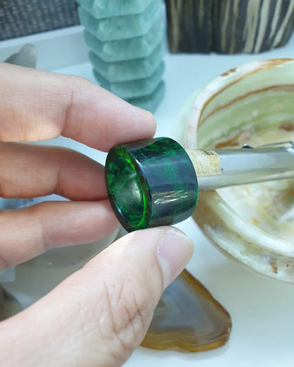 Green Jade Archer's Ring (Size 8.75 US) | Authentic Type A Jadeite | Collector's Piece Jade Accessory