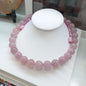 Rose Quartz Beaded Necklace (17") | Lovely Choker with Natural Stone Beads