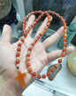 Sardonyx or Carnelian Rosary Beads Necklace | Natural Stones | Gift Idea for Him or Her 🎁