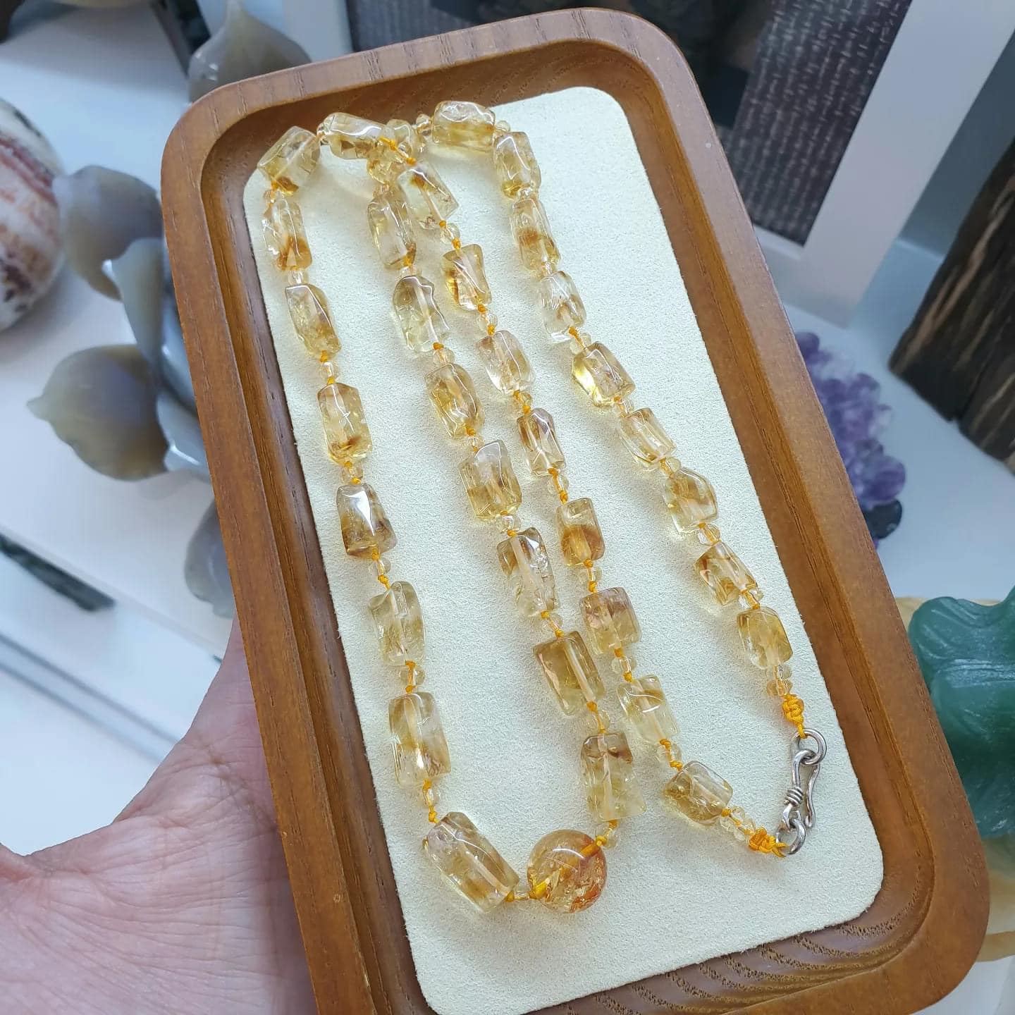 Citrine Beaded Necklace (22")
