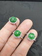 Imperial Green Jade Ping An Kou Ring Natural Jadeite Adjustable