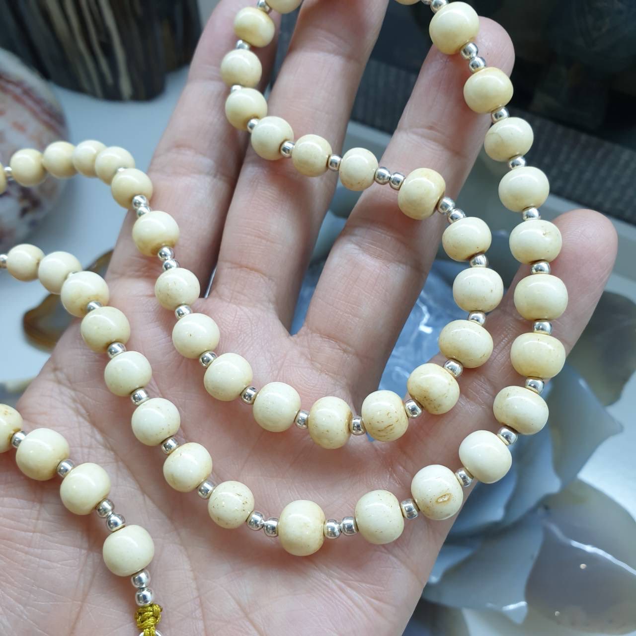 Rosary Beads | Natural Organic Beads + Sterling Silver | Gift Idea for Him or Her 🎁