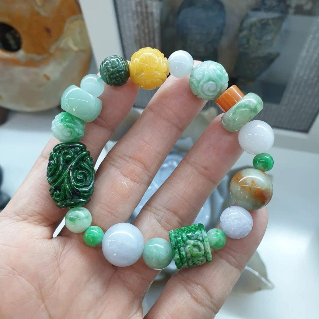 Signature Mix Beaded Jade Bracelet – Unique, Headturner