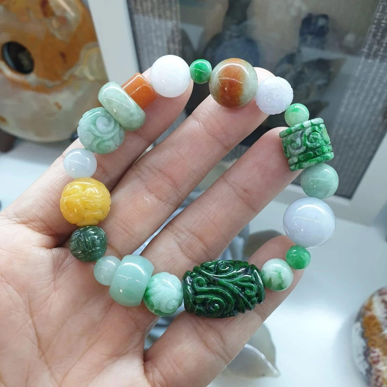 Signature Mix Beaded Jade Bracelet – Unique, Headturner