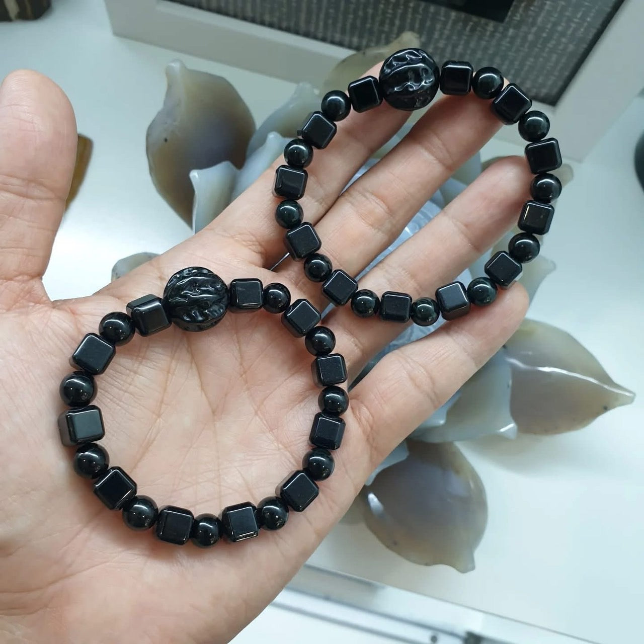 Bodhi Bead Black Jade Bracelet