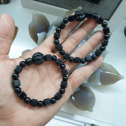 Bodhi Bead Black Jade Bracelet