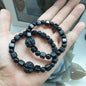 Type A Black Jadeite Wisdom Bracelet 17cm with Natural Bodhi Bead