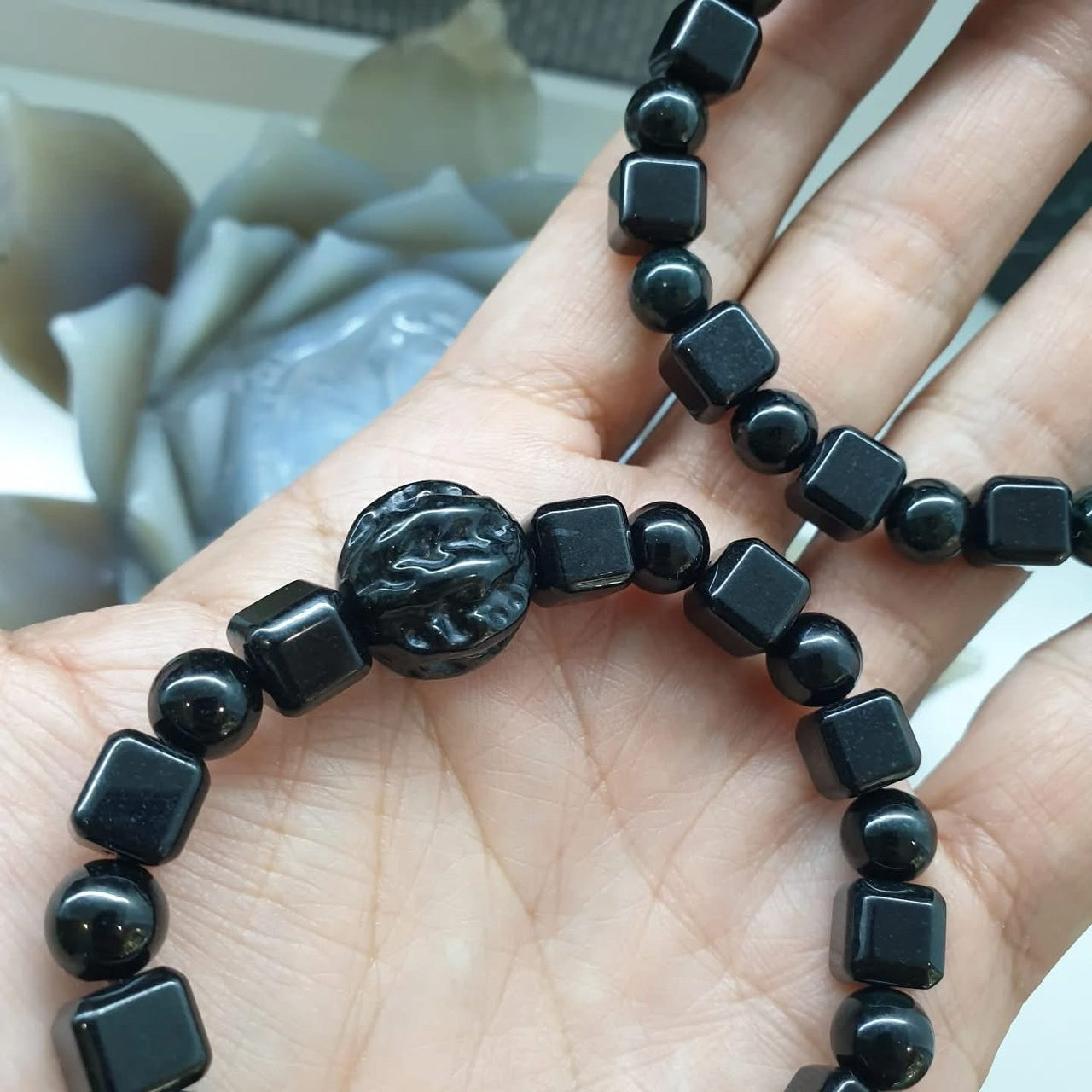 Bodhi Bead Black Jade Bracelet
