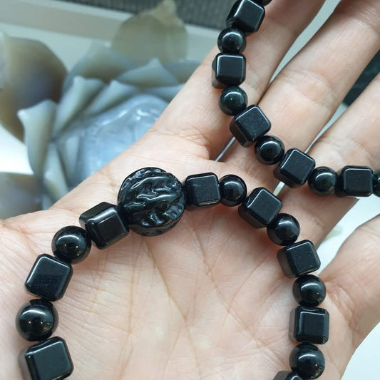 Bodhi Bead Black Jade Bracelet