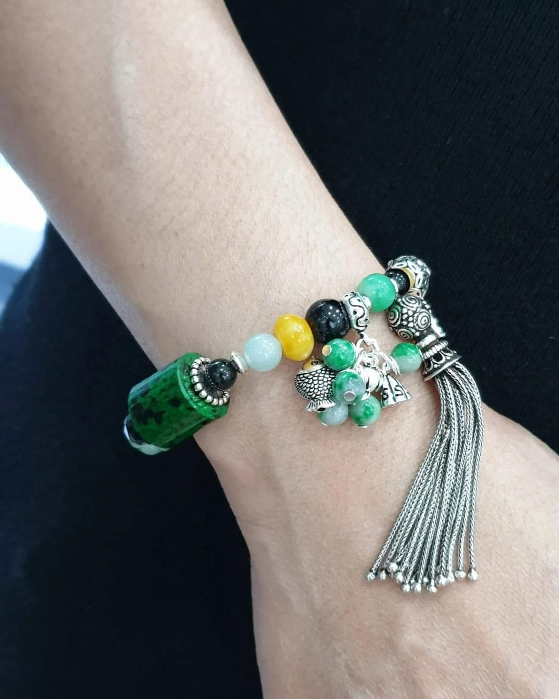 Jade, Mawsitsit & Sterling Silver | Signature Style Charm Bracelet