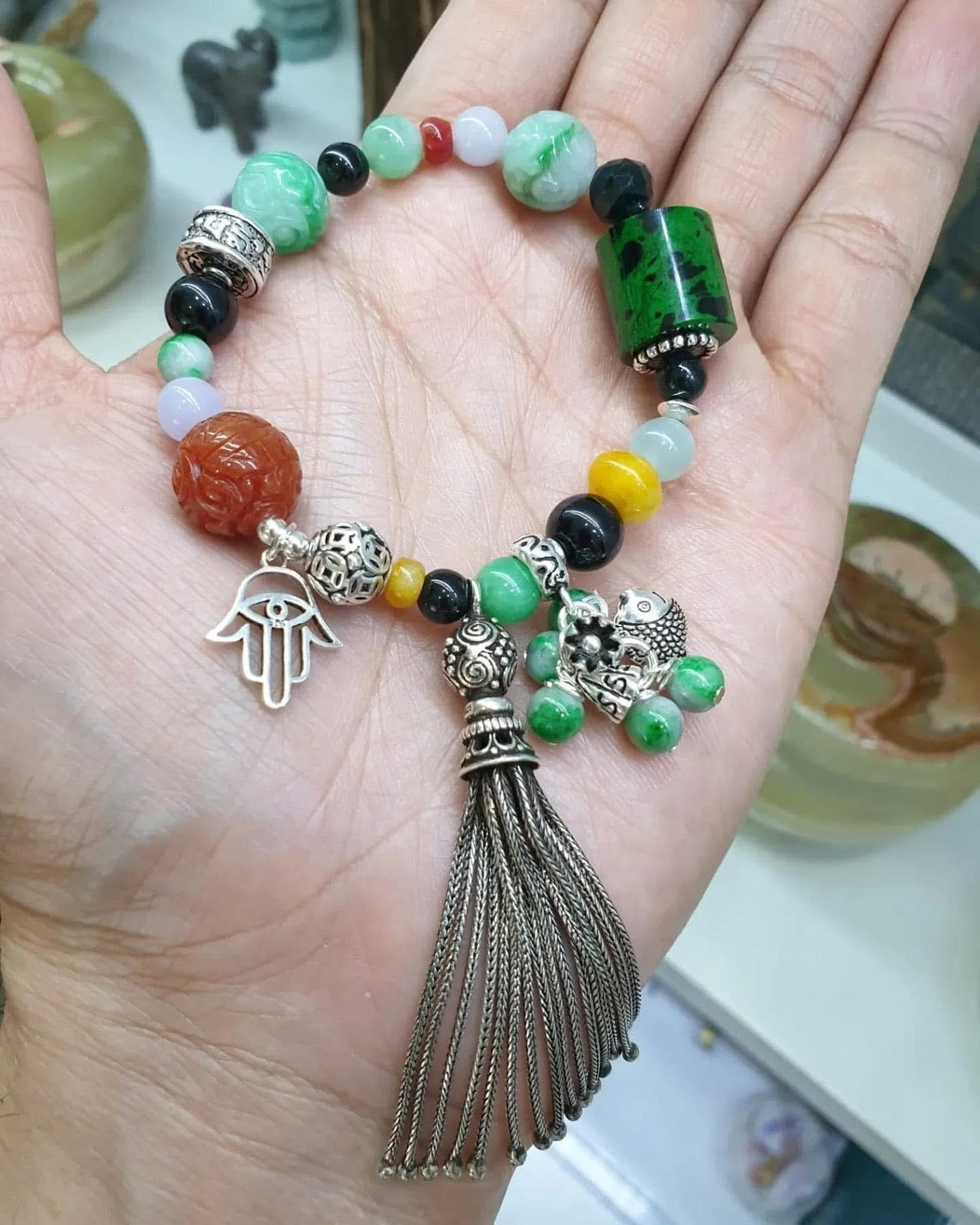 Jade, Mawsitsit & Sterling Silver | Signature Style Charm Bracelet