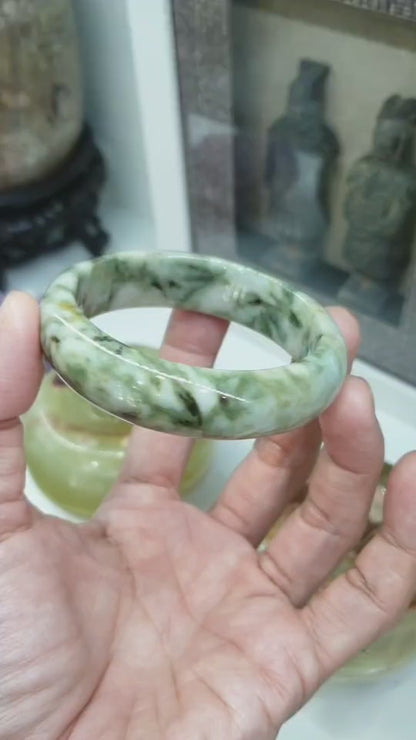 Hok Lok Siew Jade Bangle S58 Myanmar Natural Jadeite Type A Everyday Bracelet