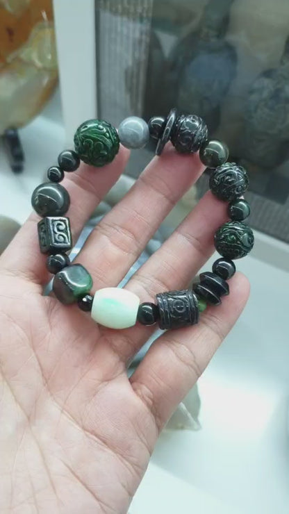 His or Hers Jade Bracelet – Signature Style | Mix Orginal Jadeite Beads | Unique Wrist Candy