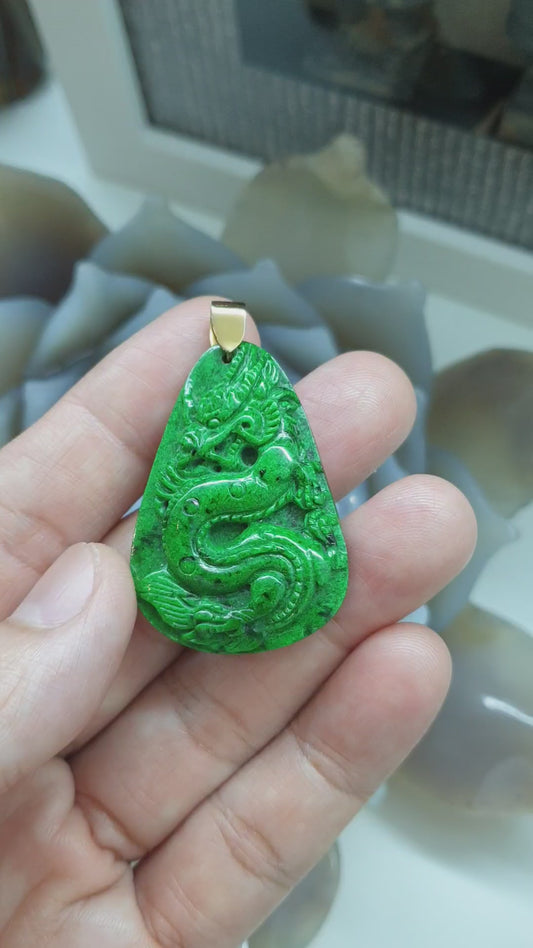 Dragon Phoenix Pendant | Mawsitsit & 18K Gold | His or Hers Statement Jewelry