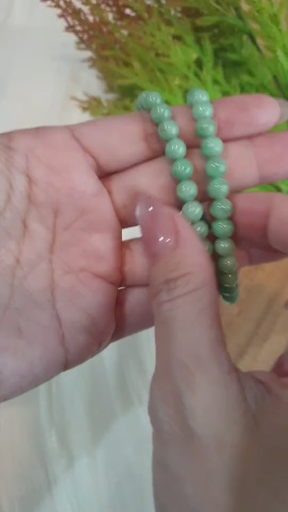 Spinning Jade Charm Stress Bracelet 17cm Type A Myanmar Jadeite Two Tone Blend