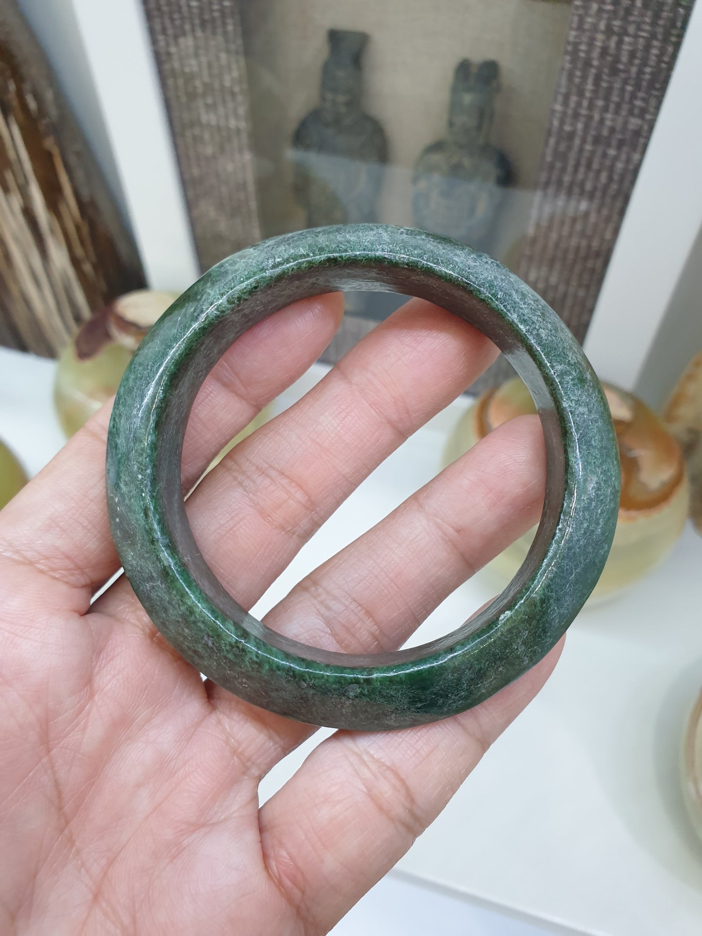 Vintage Mawsitsit Saucer Bangle (S 56) | Type A - Natural Mawsitsit Stone | Rare Collector's Piece