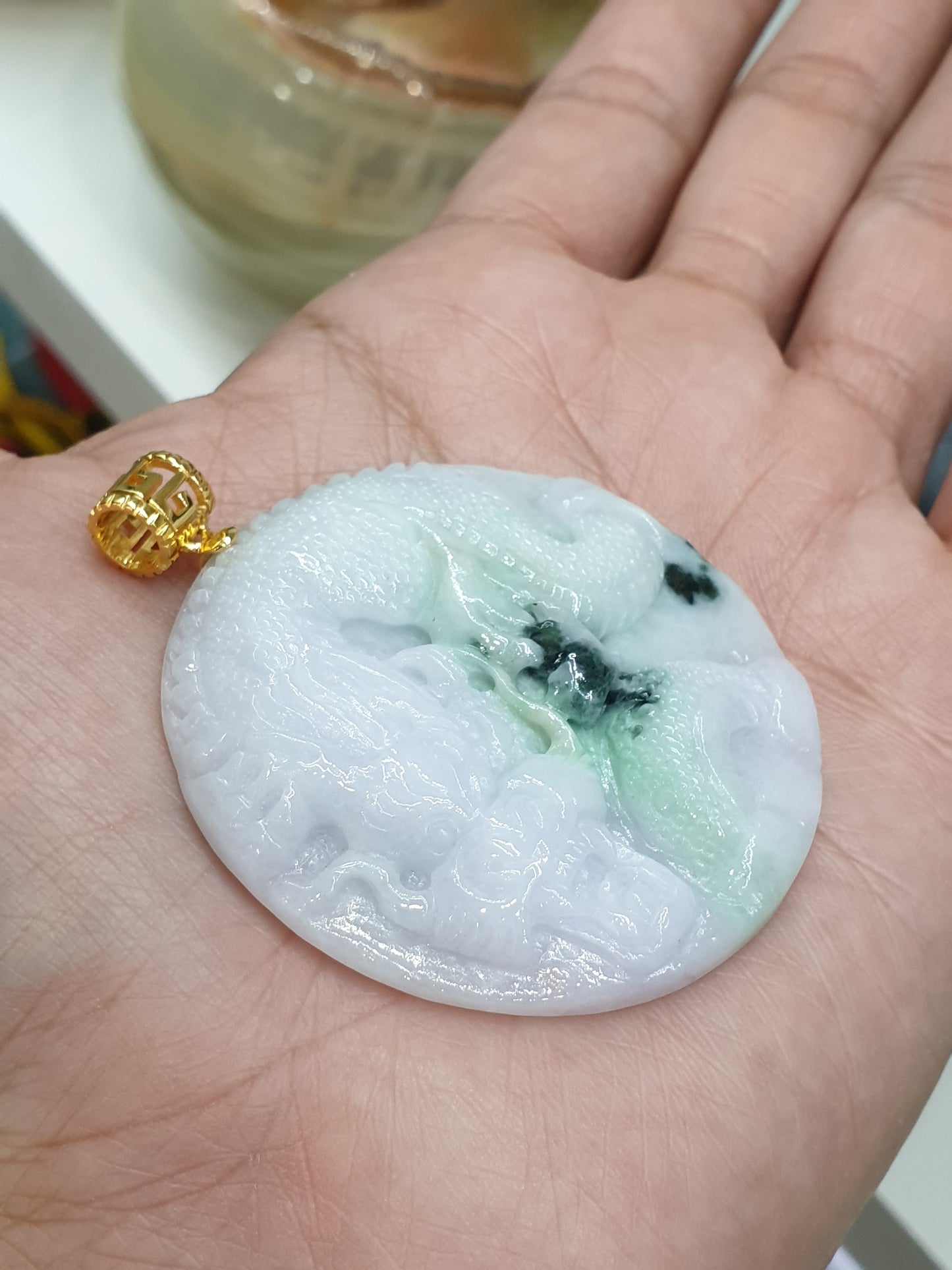 Lavender Jade Dragon Pendant | Fei Cui - Type A Jadeite | His or Hers Jewelry