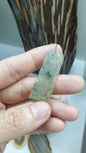 Jade Bamboo Pendant | Fei Cui - Type A Jadeite | Sterling Silver Bail