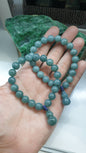 Jade Wu Lou Charmbracelet 17cm Olmec Blue Type A Natural Jadeite 9.5mm Beads