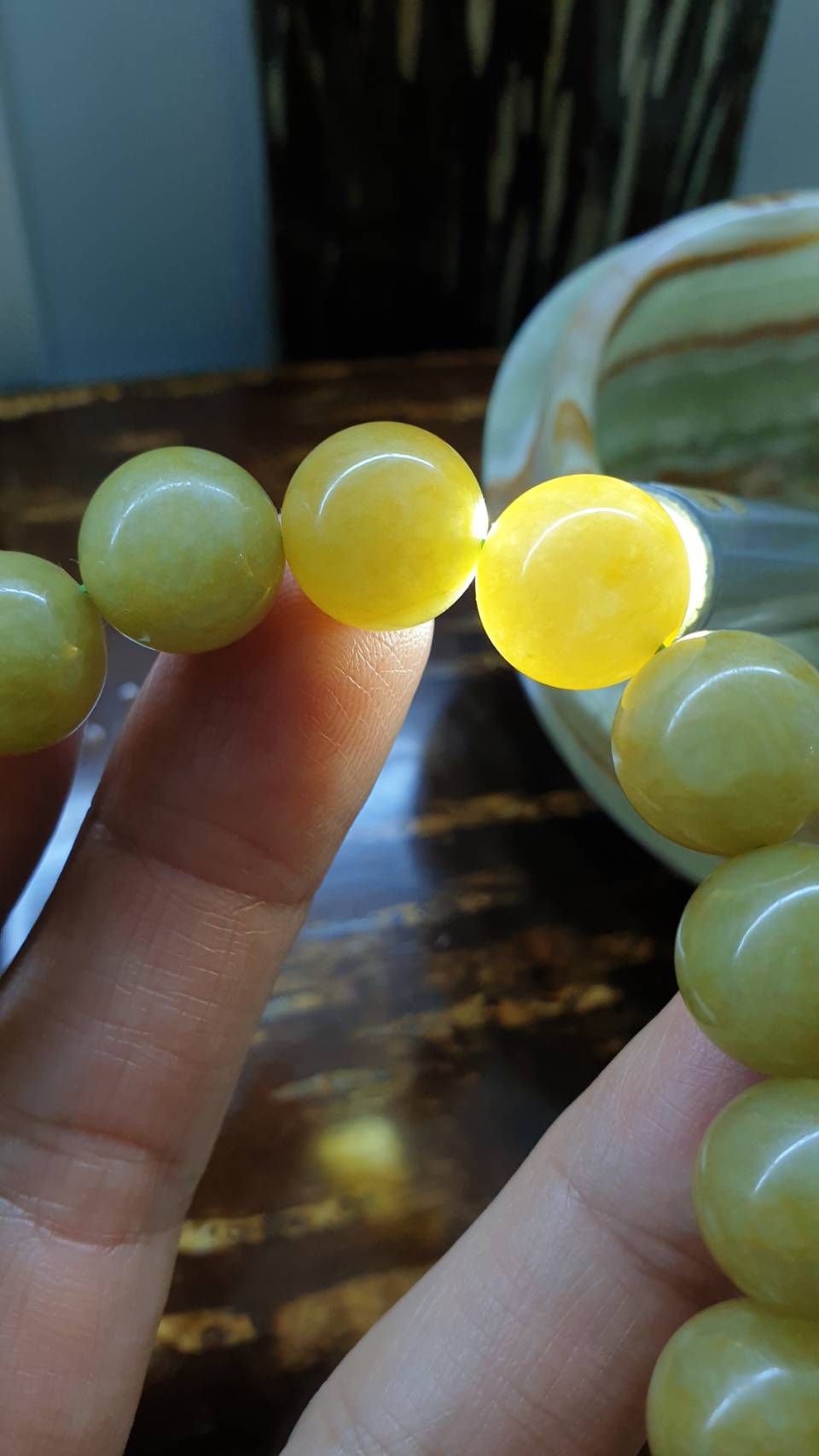 Honey Jade Bracelet 17cm Type A Myanmar Jadeite Natural Yellow Brown Tone
