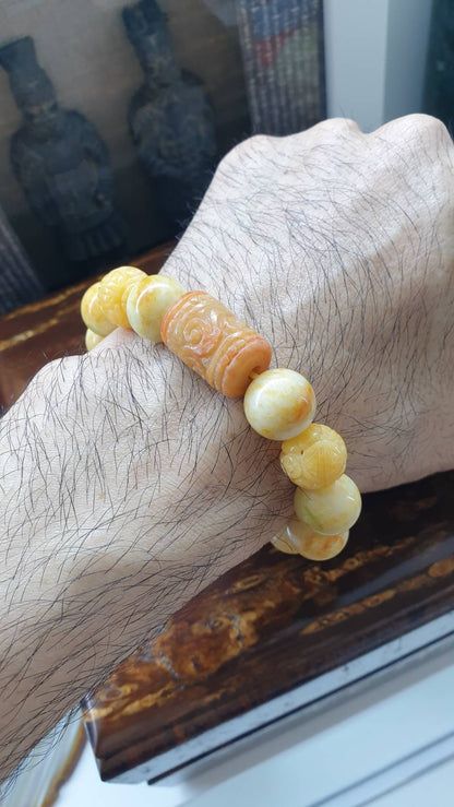 Jade Ru Yi Bracelet (17.5 cm) | Type A Natural Jadeite Vintage Beads