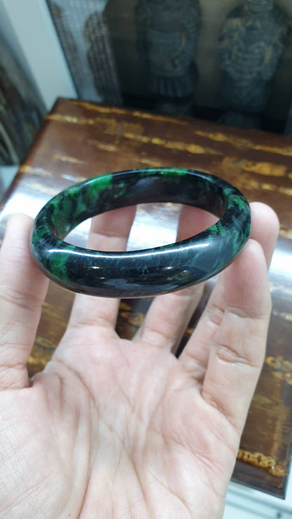 Emerald Green Jade Bangle (Size 56 & 60) | Authentic Type A Jadeite