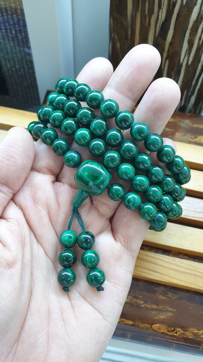 108 Beads Malachite Japa Mala Meditation Necklace Natural Semiprecious Stone