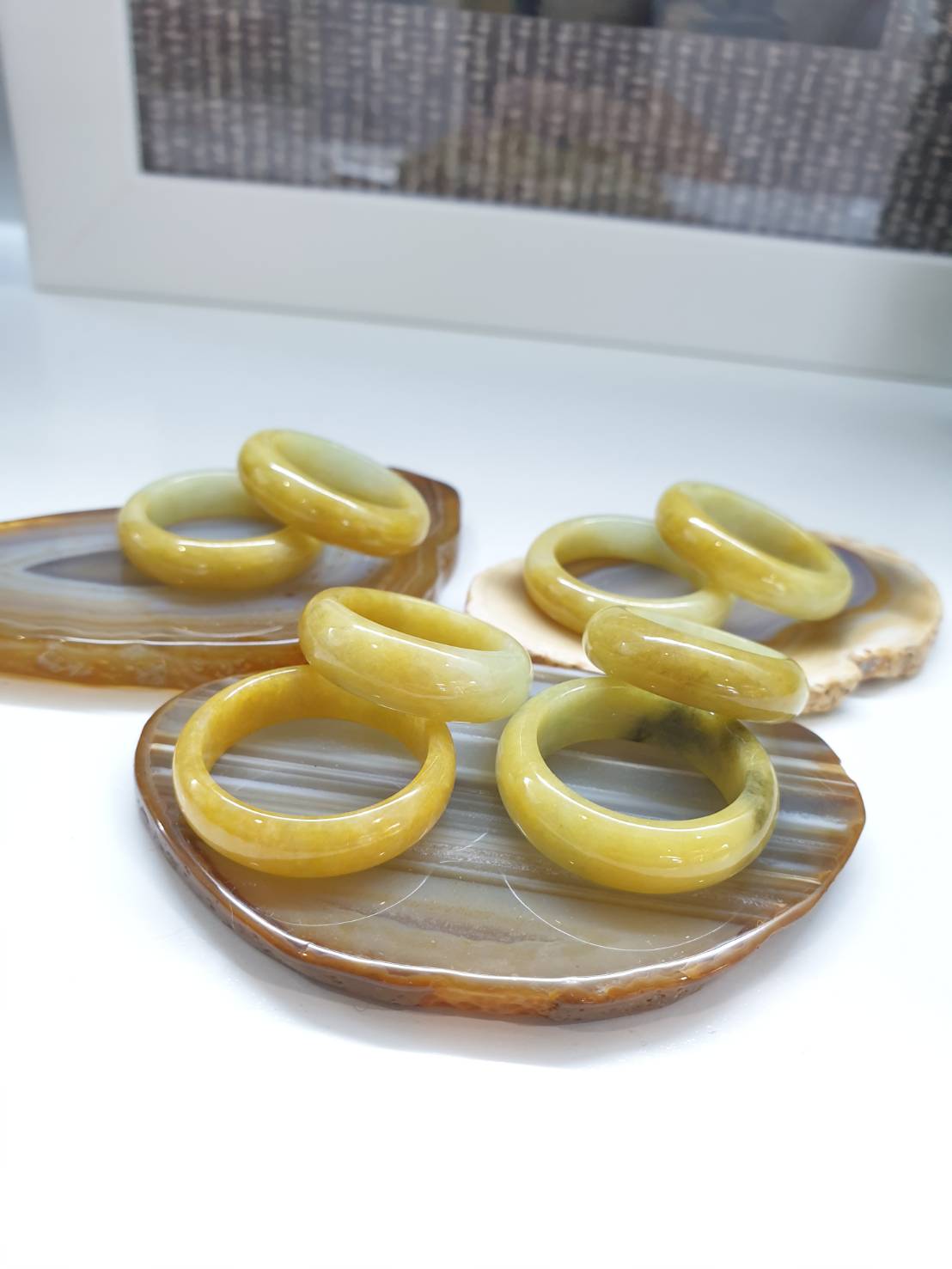 Yellow Jade Ring (Size Selections) Myanmar Type A Natural Jadeite