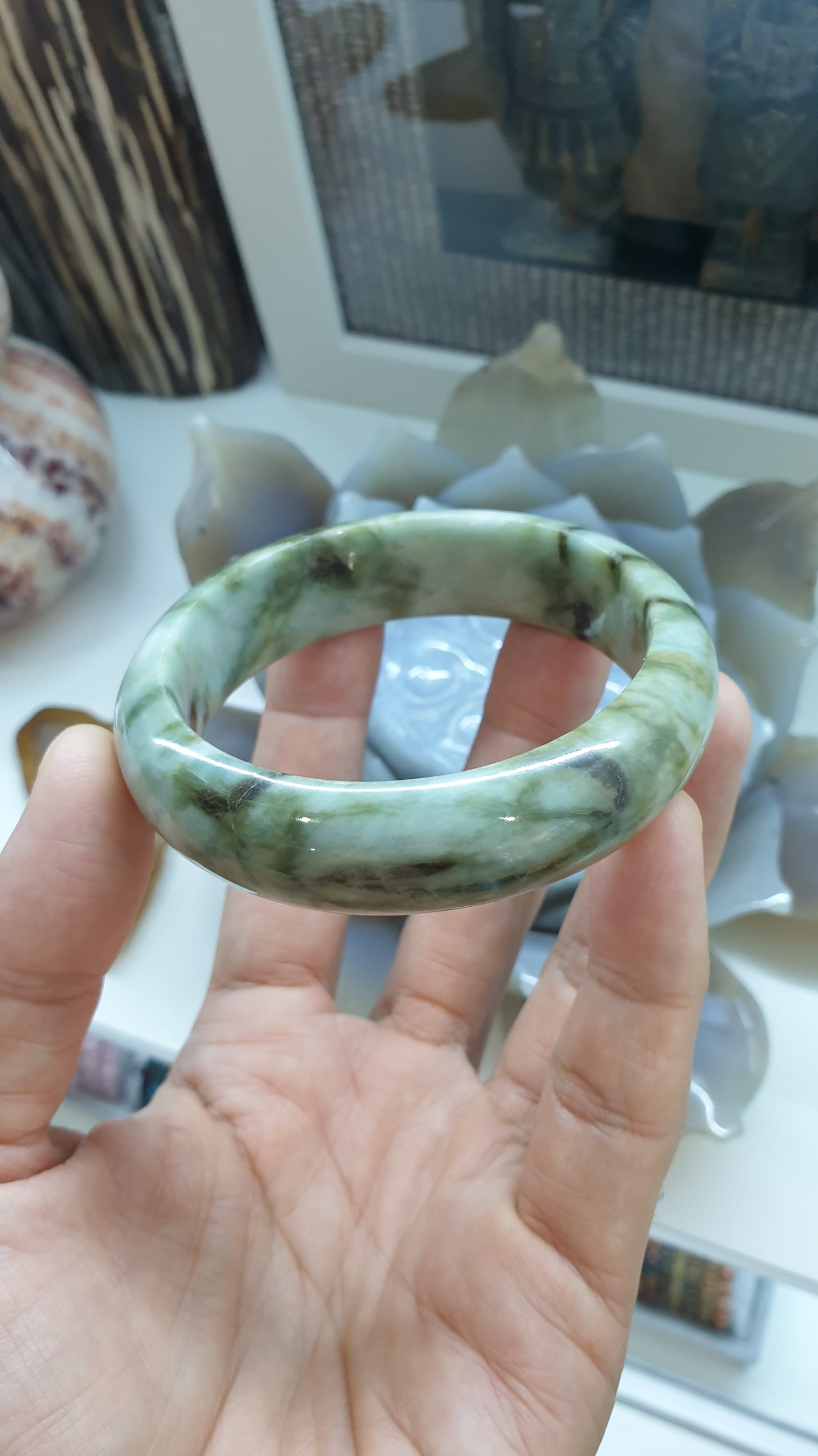 Hok Lok Siew Jade Bangle (S 57 - 58)(Selection) | Type A Natural Jadeite | Lucky Charm Wrist Candy for Her