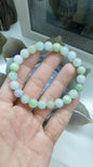 Soft-Toned Jade Bracelet (17 cm) | Type A Natural Jadeite | Handmade Vintage Beads