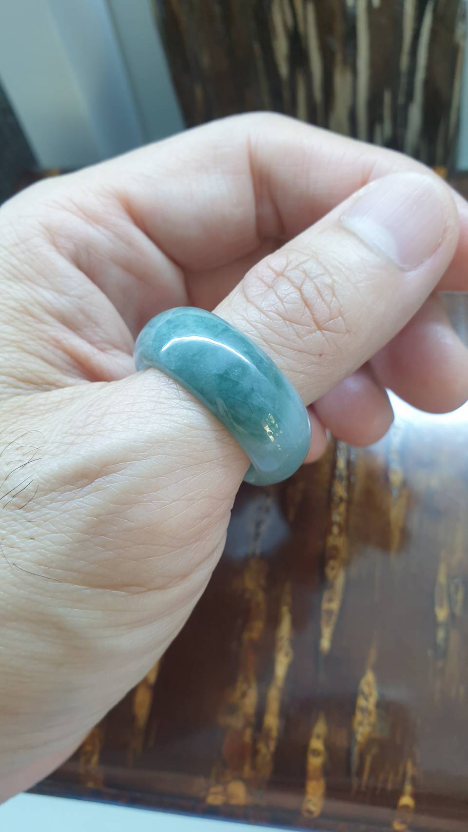 Lavender Blue Jade Plus-Size Rings 14-15 US - Type A Natural Jadeite