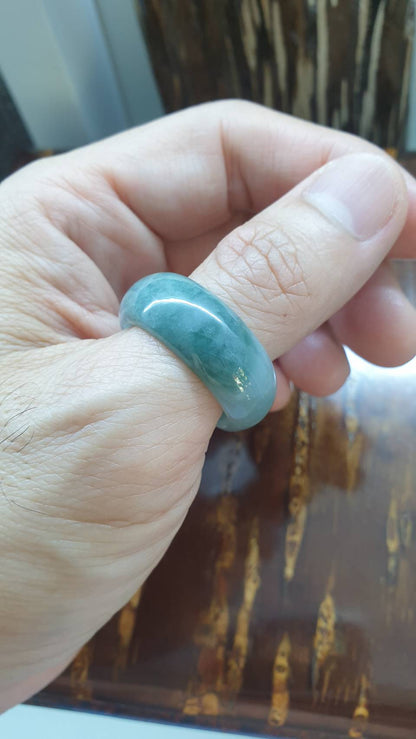 Lavender Blue Jade Plus-Size Rings 14-15 US - Type A Natural Jadeite