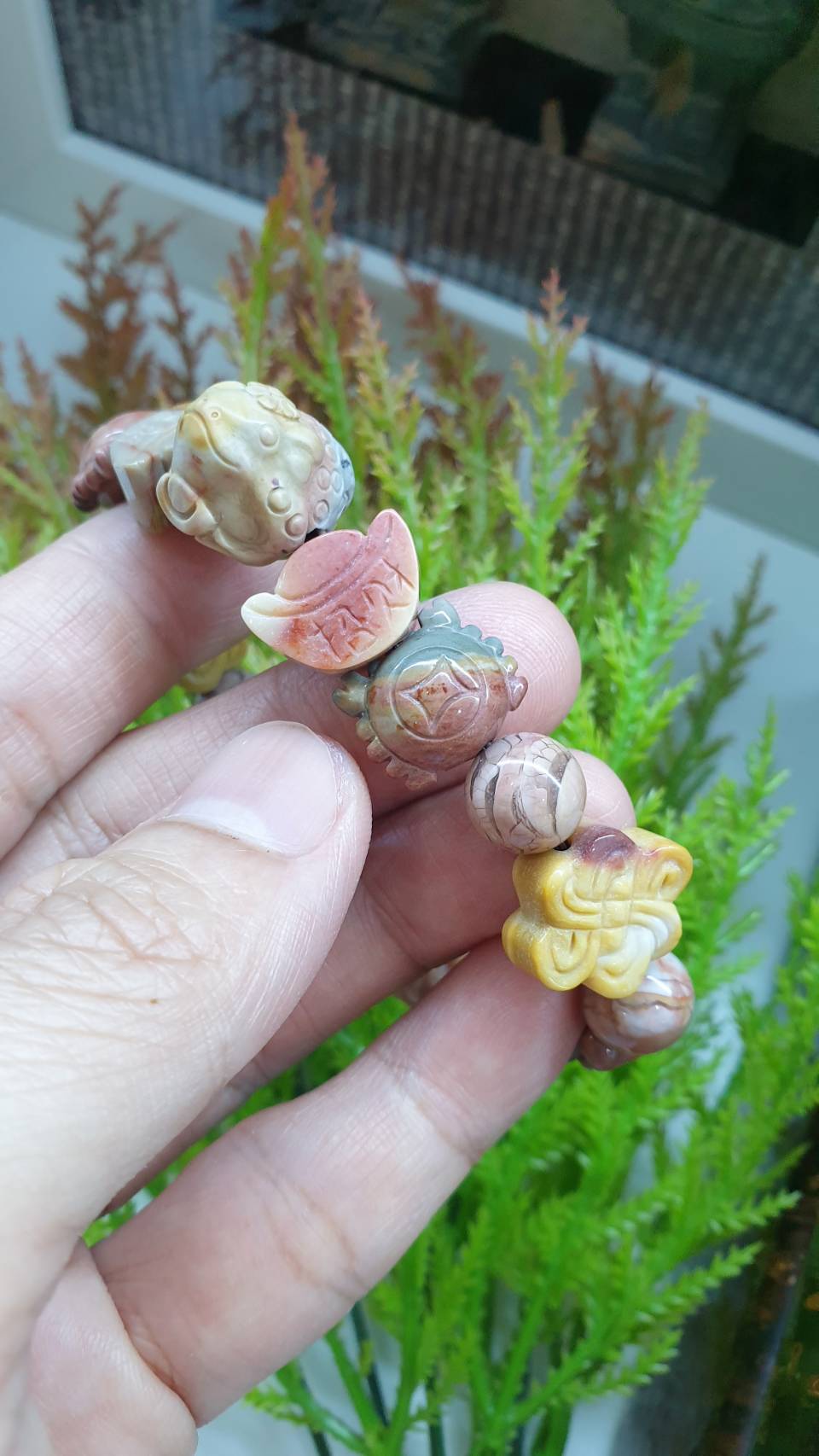 Alxa Jasper Money Toad Bracelet 16 cm - Natural Semiprecious Stones