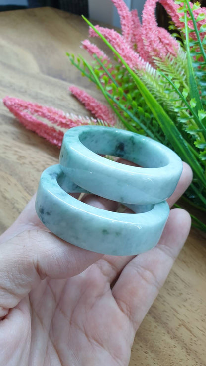 Kiddie Size Jade Bangle S42 S43 Type A Myanmar Jadeite Natural Smoky Green