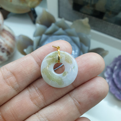Jade Ping An Kou pendant | Solid 18K Gold | Type A Natural Jadeite