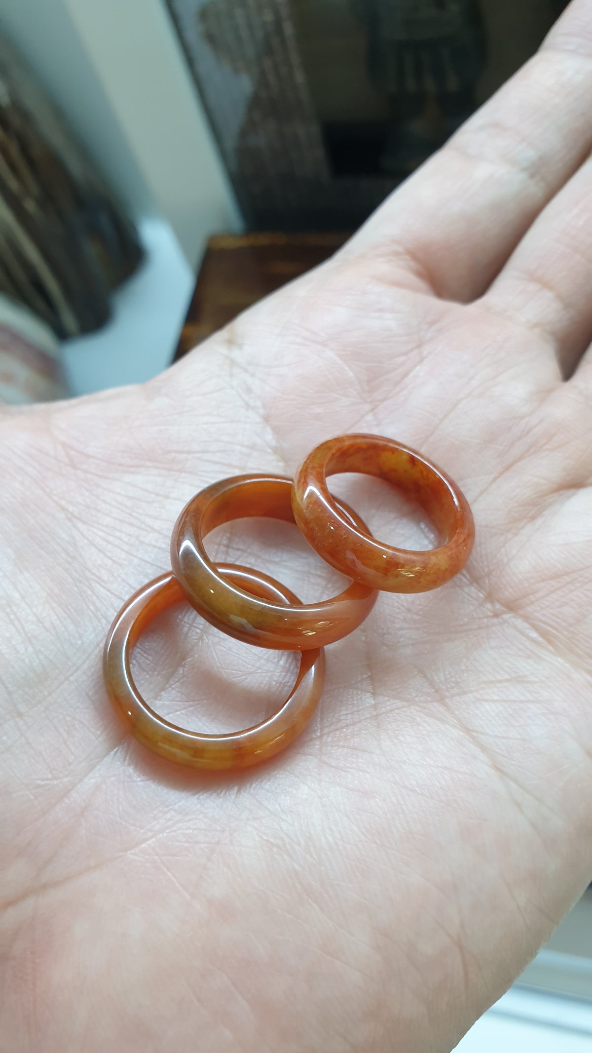 Red Jade Ring (Size 8 US) | Fei Cui Type A Natural Jadeite | His or He ...
