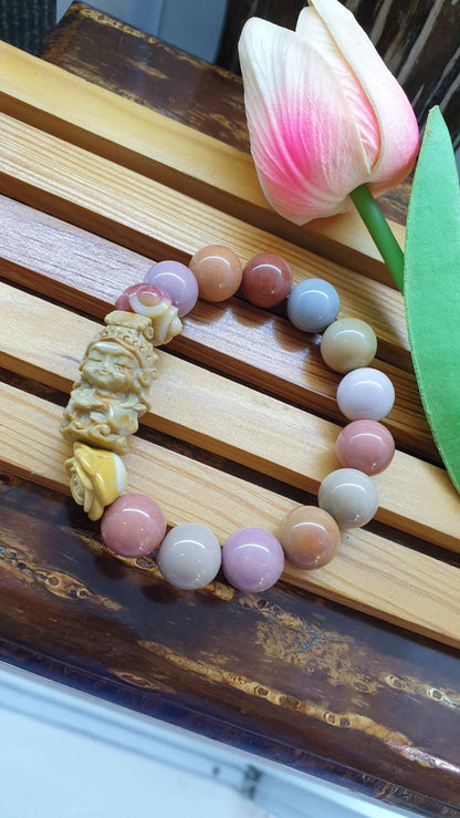 Alxa Jasper Quan Yin Bracelet 17cm - Natural Gemstones in Rich Earth Tone Colors