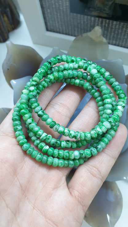 Abacus Beads Jade Bracelet | Type A Fei Cui Jadeite | His or Hers Wealth Magnet Bracelet