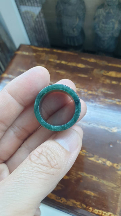 Gent's Style - Blue Jade Ring (12 US) | Type A Natural Jadeite