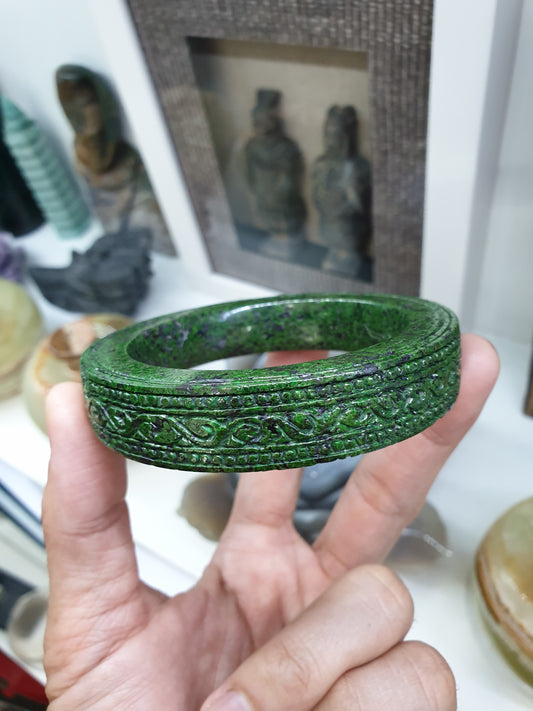 Vintage Mawsitsit Ru Yi Bangle (S 61) | Type A - Natural Mawsitsit Stone | Rare Collector's Piece