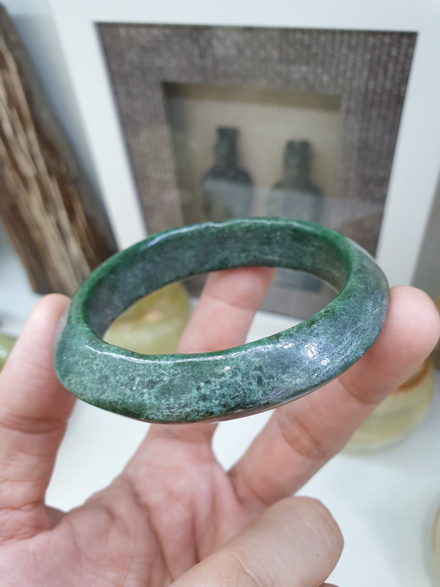 Vintage Mawsitsit Saucer Bangle (S 56) | Type A - Natural Mawsitsit Stone | Rare Collector's Piece