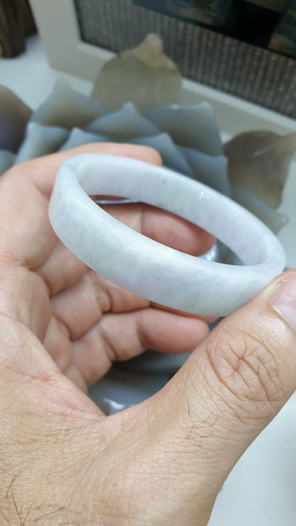 Jade Princess Bangle S52.7 Misty Lavender Fei Cui Type A Myanmar Jadeite